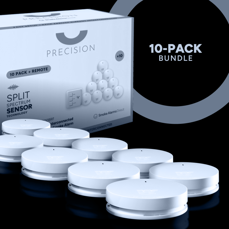 Watch Precision Interconnected Photoelectric Smoke Alarm 10 Pack